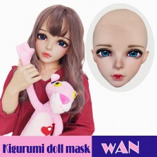 (Wan)Crossdress Sweet Girl Resin Half Head Female Kigurumi Mask With BJD Eyes Cosplay Anime Doll Mask (Wan)Crossdress Sweet Girl Resin Half Head Female Kigurumi Mask With BJD Eyes Cosplay Anime Doll Mask